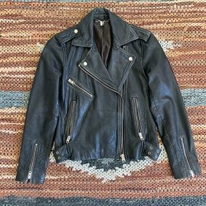 Leather moto jacket
